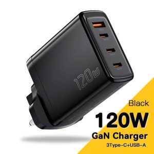 Essager 120W GaN USB Type-C Charger delivers fast, efficient charging for laptops, phones, and tablets. Supports 100W PD for MacBooks, multi-device charging, and multiple protocols with built-in safety protection.